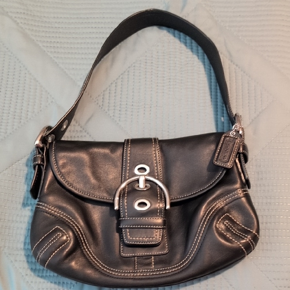 Coach Soho Black Leather Shoulder Bag